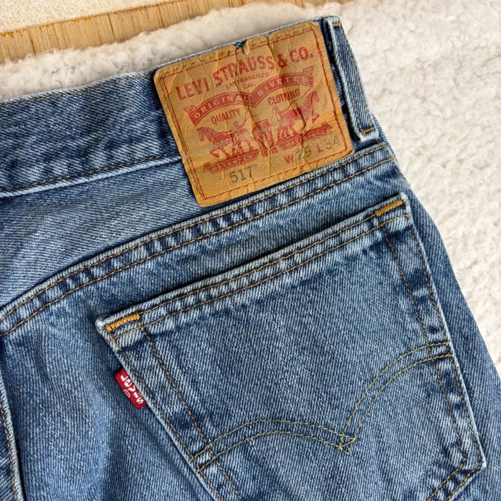 Levis 517 Bootcut Jeans Mens 29x34 Medium Wash Blue Denim Vintage Style 517-0217